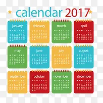 矢量彩色日历-空若网 矢量彩色日历-空若网