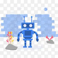 扁平机器人插画装饰-空若网 扁平机器人插画装饰-空若网