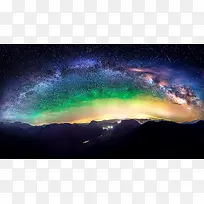 彩色梦幻星空山峰-空若网 彩色梦幻星空山峰-空若网