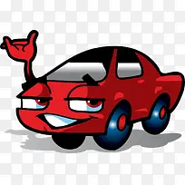 矢量手绘红色卡通汽车-空若网 矢量手绘红色卡通汽车-空若网