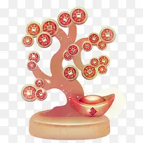 矢量铜钱树-空若网 矢量铜钱树-空若网
