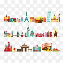 彩色建筑物地标-空若网 彩色建筑物地标-空若网