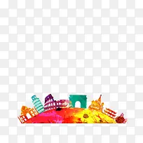 彩色建筑物地标-空若网 彩色建筑物地标-空若网