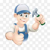 手拿锤子安装工人-空若网 手拿锤子安装工人-空若网