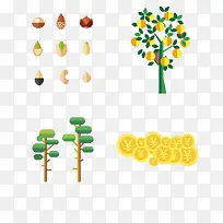 树枝扁平化素材-空若网 树枝扁平化素材-空若网