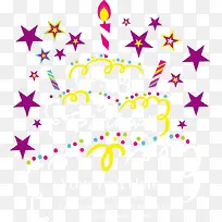 矢量创意蛋糕和蜡烛-空若网 矢量创意蛋糕和蜡烛-空若网