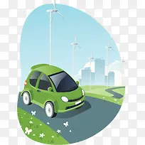 电动汽车插画-空若网 电动汽车插画-空若网