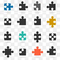 16款创意拼图块图标-空若网 16款创意拼图块图标-空若网