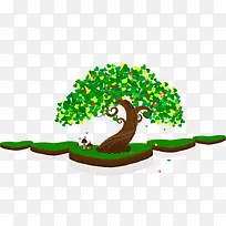 可爱许愿树插图矢量素材-空若网 可爱许愿树插图矢量素材-空若网