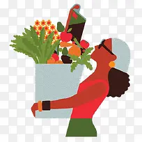 抱着蔬菜的女人-空若网 抱着蔬菜的女人-空若网