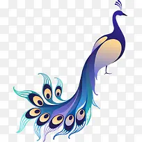 矢量渐变蓝色孔雀-空若网 矢量渐变蓝色孔雀-空若网