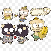 卡通可爱小猪矢量生肖猪-空若网 卡通可爱小猪矢量生肖猪-空若网