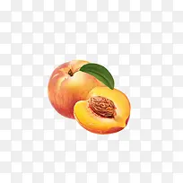 矢量黄色橘黄色绿叶桃子水果图案-空若网 矢量黄色橘黄色绿叶桃子水果图案-空若网