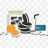 矢量牛奶奥利奥-空若网 矢量牛奶奥利奥-空若网
