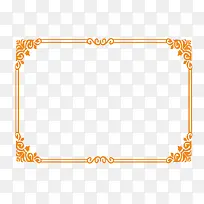 橙色花纹矩形装饰边框-空若网 橙色花纹矩形装饰边框-空若网