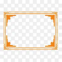 橙色花纹矩形装饰边框-空若网 橙色花纹矩形装饰边框-空若网