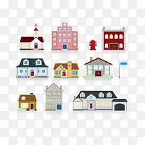 扁平化卡通房子-空若网 扁平化卡通房子-空若网