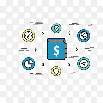 矢量扁平化理财元素-空若网 矢量扁平化理财元素-空若网