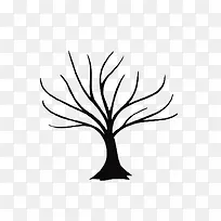 光秃秃的树黑色剪影装饰-空若网 光秃秃的树黑色剪影装饰-空若网