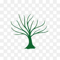 光秃秃的树绿色剪影装饰-空若网 光秃秃的树绿色剪影装饰-空若网