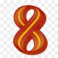 立体线条数字8-空若网 立体线条数字8-空若网