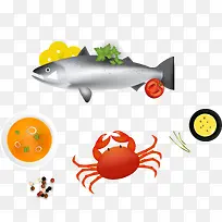 美味海鲜食品矢量-空若网 美味海鲜食品矢量-空若网