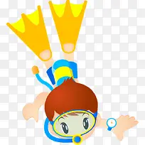 卡通摄影游泳小男孩-空若网 卡通摄影游泳小男孩-空若网