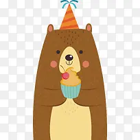 拿着蛋糕的可爱棕熊-空若网 拿着蛋糕的可爱棕熊-空若网