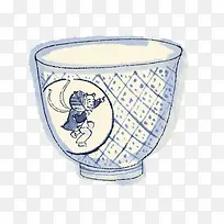 水彩青花瓷碗-空若网 水彩青花瓷碗-空若网