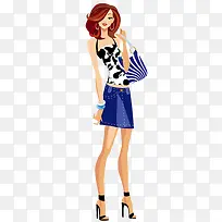 卡通手绘美女-空若网 卡通手绘美女-空若网