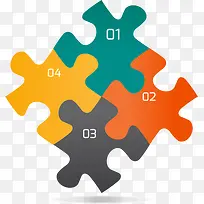 四块拼图ppt素材-空若网 四块拼图ppt素材-空若网