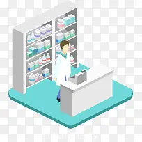 矢量药店三维扁平化-空若网 矢量药店三维扁平化-空若网