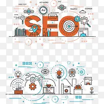 矢量SEO扁平化-空若网 矢量SEO扁平化-空若网