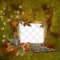 手绘茂密森林图案装饰边框-空若网 手绘茂密森林图案装饰边框-空若网