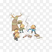 农村儿童怀旧插画-空若网 农村儿童怀旧插画-空若网