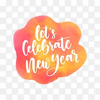 红黄色一起庆祝新年水彩标签-空若网 红黄色一起庆祝新年水彩标签-空若网