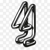 黑白立体数字-空若网 黑白立体数字-空若网