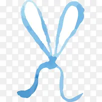 蓝色水彩蝴蝶结-空若网 蓝色水彩蝴蝶结-空若网