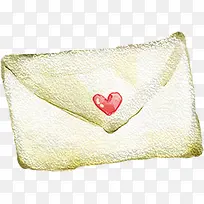 手绘棕色爱心信封-空若网 手绘棕色爱心信封-空若网