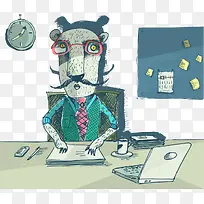 加夜班插画矢量-空若网 加夜班插画矢量-空若网