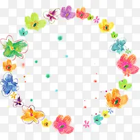 彩色线条蜡笔花环-空若网 彩色线条蜡笔花环-空若网