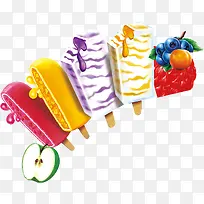 多彩冰棍和草莓-空若网 多彩冰棍和草莓-空若网