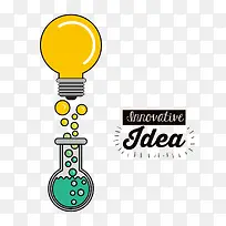 创意设计试管灯泡化学卡通素材-空若网 创意设计试管灯泡化学卡通素材-空若网