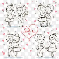 矢量简笔画爱情人物-空若网 矢量简笔画爱情人物-空若网