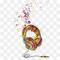 彩绘耳机音乐素材-空若网 彩绘耳机音乐素材-空若网