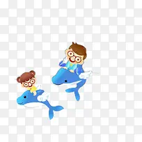 儿童生活插画之骑着翅膀海豚飞翔-空若网 儿童生活插画之骑着翅膀海豚飞翔-空若网