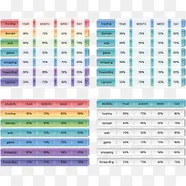 彩色立体占比数据表格-空若网 彩色立体占比数据表格-空若网