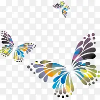 彩色装束蝴蝶矢量免抠素材-空若网 彩色装束蝴蝶矢量免抠素材-空若网