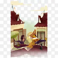 手绘插画-空若网 手绘插画-空若网