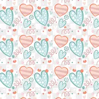 创意彩色爱心无缝背景矢量图-空若网 创意彩色爱心无缝背景矢量图-空若网